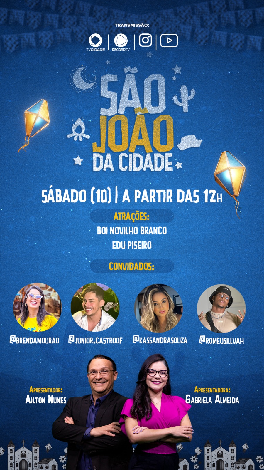 São João da Cidade: TV Cidade continua festa junina no sábado (10) 