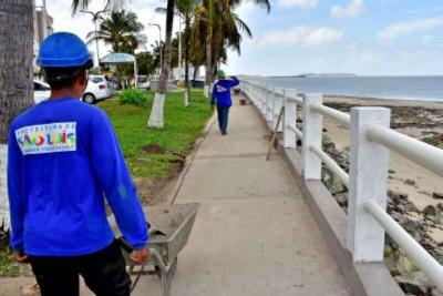 obras em calçadão