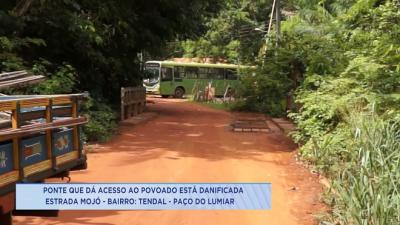 Ponte danificada causa transtornos em Paço do Lumiar