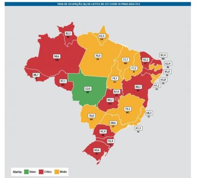 Covid-19: Fiocruz destaca aumento de óbitos e alta ocupação de leitos