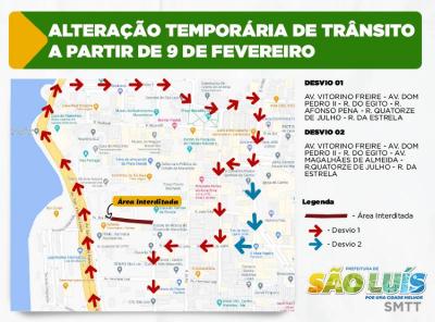 SMTT suspende acesso à Rua da Estrela por conta de obras no Reviver