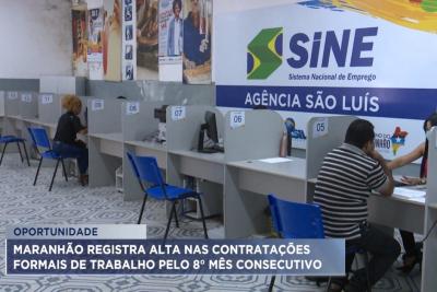 MA tem alta nas contratações formais de trabalho pelo 8° mês consecutivo