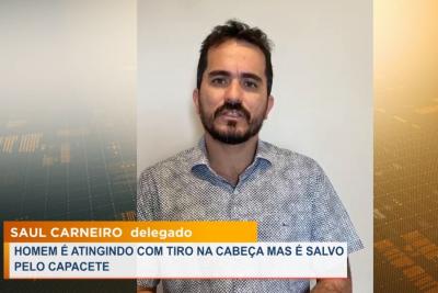 Homem é atingindo por tiro na cabeça, mas é salvo por capacete