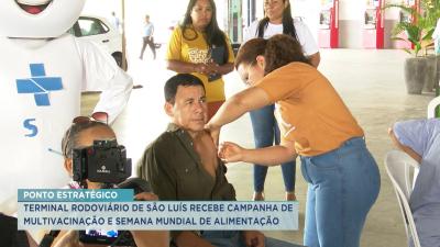 Terminal rodoviário recebe campanha de multivacinação e Semana Mundial de Alimentação