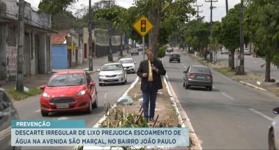 Descarte irregular de lixo prejudica escoamento de água em São Luís