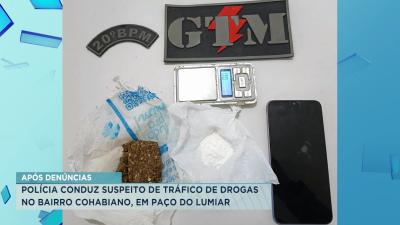 Após denúncias, PM conduz suspeito de tráfico de drogas no bairro Cohabiano