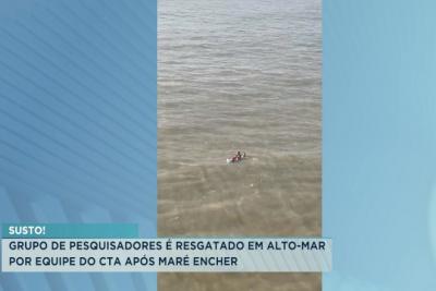 Equipe do CTA resgata pesquisadores em alto-mar após avanço da maré