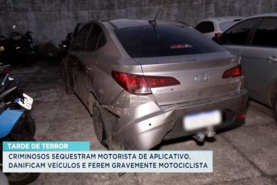 Motorista de aplicativo é sequestrado durante assalto; perseguição acaba em acidente