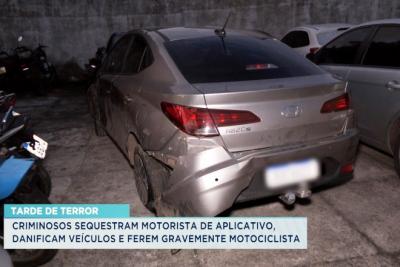 Motorista de aplicativo é sequestrado durante assalto; perseguição acaba em acidente