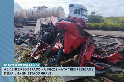 Três pessoas morrem em acidente de trânsito na BR-222