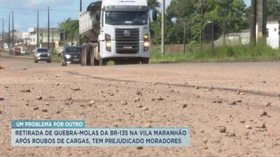 Moradores reclamam de retirada de lombada da BR-135 