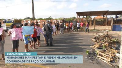 Paço do Lumiar: protesto pede melhorias em ruas do bairro Bob Kennedy