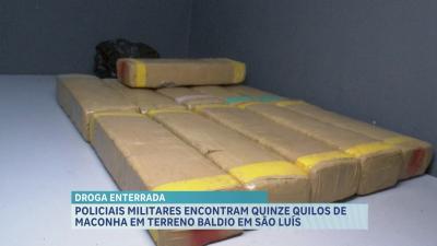 Policiais militares encontram cerca de 15 Kg de maconha em terreno baldio em São Luís