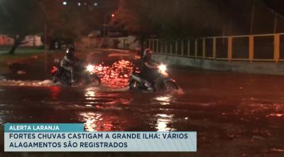 Vídeos registram acúmulo de água após forte chuva nessa segunda (13)