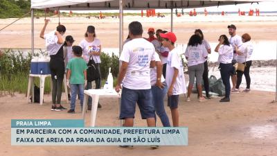 Praia da Guia recebe ação de limpeza