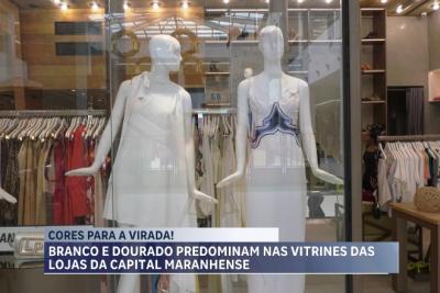 Branco e dourado predominam nas vitrines das lojas em São Luís