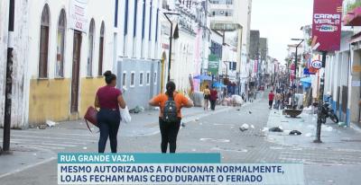 Feriado de Corpus Christi registra baixa movimentação no centro comercial de São Luís