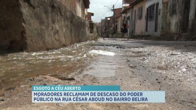 Esgoto a céu aberto e mau cheiro causa transtornos para moradores