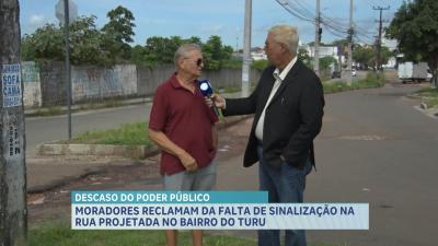 Moradores reclamam de sinalização na Rua Projetada, no Turu