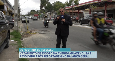 Vazamento de esgoto na Avenida Guaxenduba é resolvido após reportagem do Balanço