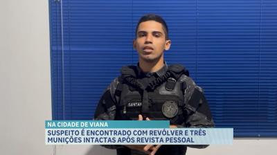 PM apreende arma de fogo irregular em Viana