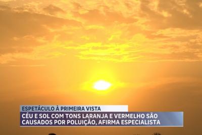 Céu e sol com tons laranja e vermelho são causados por poluição, afirma especialista