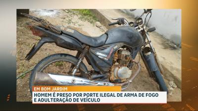 Em Bom Jardim, homem é preso por porte ilegal de arma de fogo e adulteração de veículo