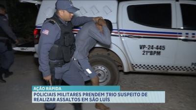 Polícia conduz trio suspeito de assaltos na zona rural de São Luís