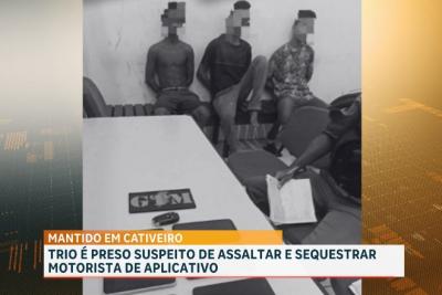 Três pessoas foram detidas por suspeita de assaltar e sequestrar motorista de aplicativo