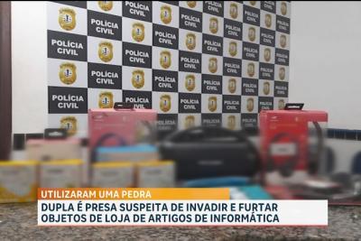 Presa dupla suspeita de furtar loja de artigos de informática em Buriticupu