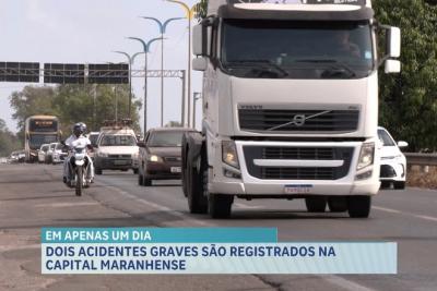 Dois graves acidentes de trânsito são registrados na capital maranhense