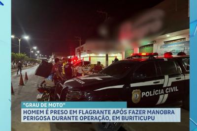 Polícia Civil prende uma pessoa por manobra perigosa em veículo automotor em Buriticupu