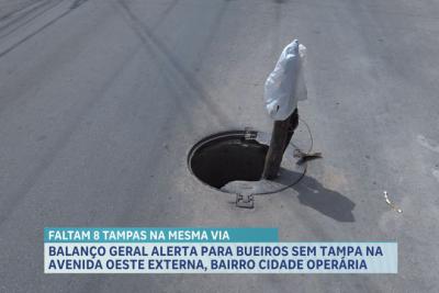 Moradores reclamam de bueiros sem tampa no bairro Cidade Operária