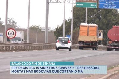 PRF registra 13 acidentes graves e 3 mortes nas rodovias que cortam o Maranhão