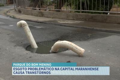 Esgoto causa transtornos próximo ao Parque do Bom Menino, em São Luís