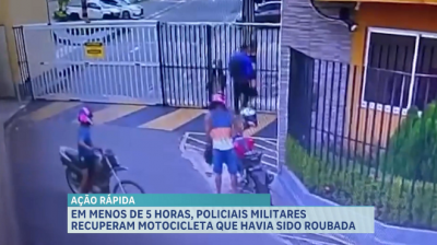 Policiais militares recuperam motocicleta que havia sido roubada