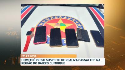 Polícia Militar conduz suspeito de assaltos em Raposa