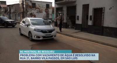 Problema com vazamento de água na Rua 21, no bairro Vila Passos, em São Luís é resolvido