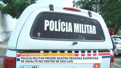 PM conduz suspeitos de assaltos no centro de Luís