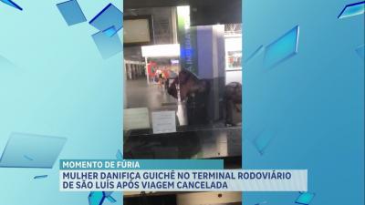 Com viagem cancelada, passageira danifica guichê na rodoviária de São Luís