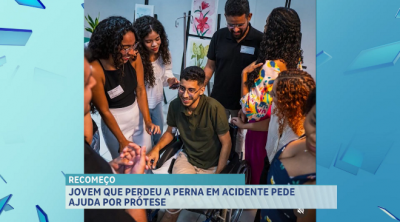 Jovem que perdeu a perna em acidente pede ajuda por prótese