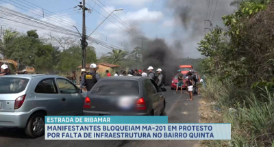 Moradores do bairro Quinta, em São José de Ribamar, protestam e interditam MA-201