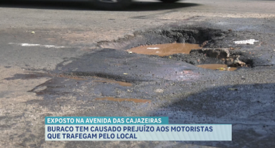Cratera na avenida das cajazeiras em São Luís causa prejuízos a motoristas
