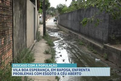 Moradores de Vila Boa Esperança enfrentam transtornos com água suja na rua