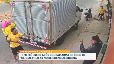 Suspeito é preso após roubar arma de fogo de PM no Residencial Ribeira