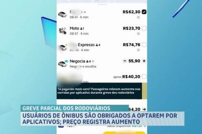 Greve dos rodoviários: usuários relatam aumento no preço de corridas por aplicativo, em São Luís
