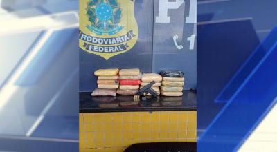 PRF apreende 19 kg de droga e uma arma de fogo na BR-135, em São Luís
