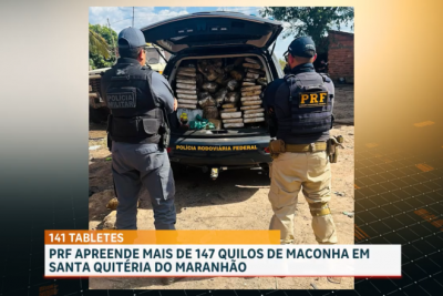 PRF e PM-MA apreendem 147 kg de maconha em caminhão guincho na BR-222, em Santa Quitéria
