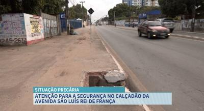 Populares reclamam de problemas de infraestrutura em calçadão na Av. Rei de França