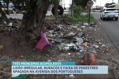Buracos e falta de faixa de pedestres geram transtornos na Avenida dos Portugueses
